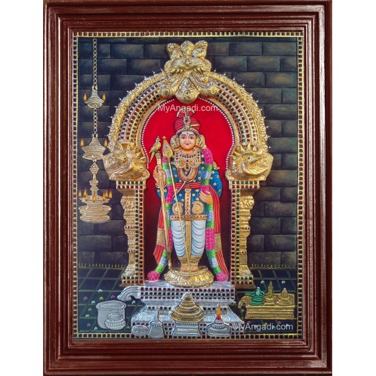 Murugan 3D Tanjore Painting Murugan 3D Tanjore Painting