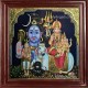 Shiva Family 3D Tanjore Painting