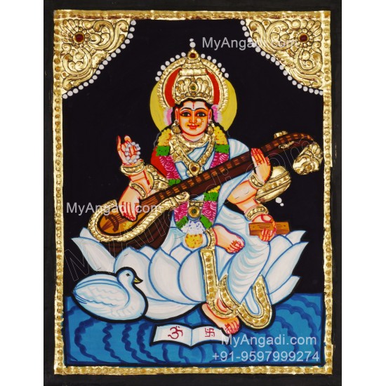 Saraswathi Small Tanjore Painting