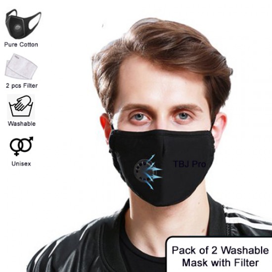 Pure Cotton Face Mask with Filter - Pack of 2 Pure Cotton Face Mask with Filter - Pack of 2