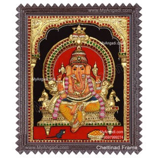 Ganesha 3d Embossed Tanjore Painting