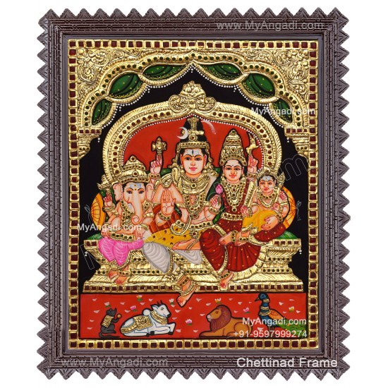 Siva Family Tanjore Painting