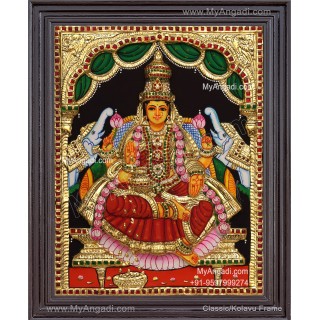 Gaja Lakshmi 3d Embossed Tanjore Painting