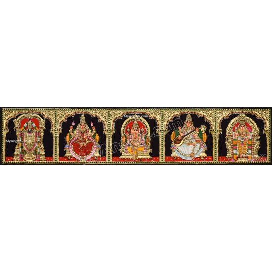 5 Panel  Tanjore Painting