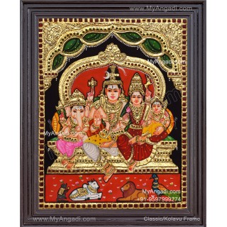 Siva Family Tanjore Painting
