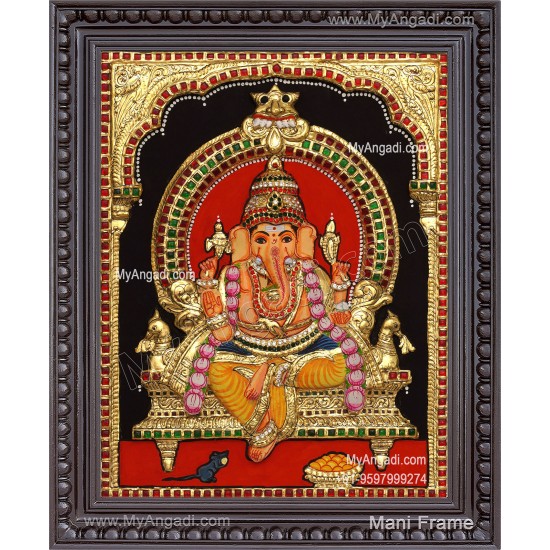 Ganesha 3d Embossed Tanjore Painting