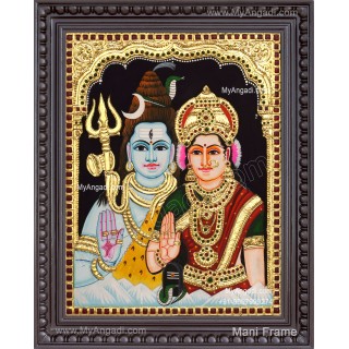 Shiva and Parvathi Devi Tanjore Paintings
