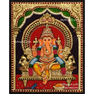 Ganesha 3d Embossed Tanjore Painting
