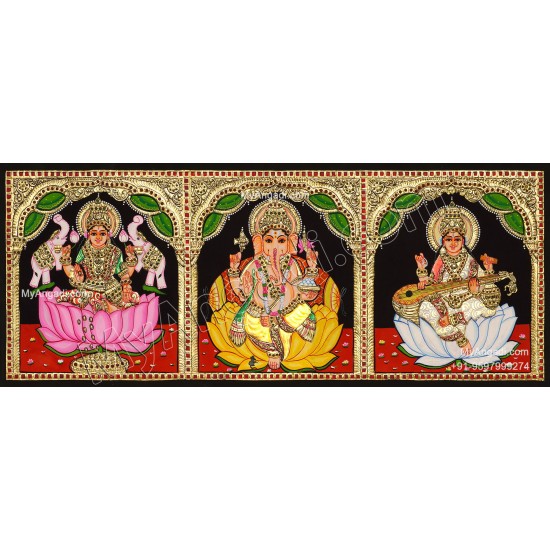 3 Panel Tanjore Painting