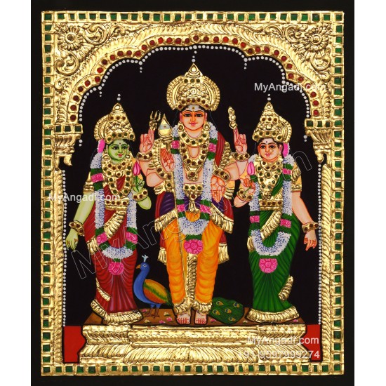 Murugan Valli Deivanai Tanjore Painting