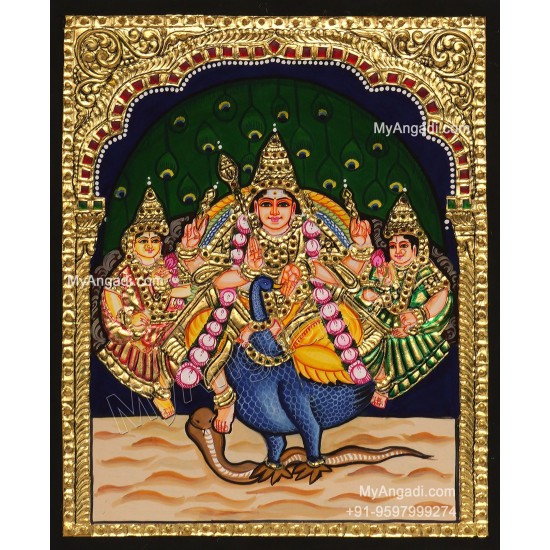 Murugan Valli Deivanai Tanjore Painting