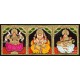 3 Panel  Lakshmi Ganesha Saraswathi Tanjore Painting
