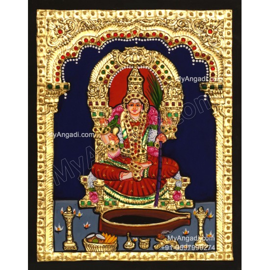 Kamatchi Amman Tanjore Painting