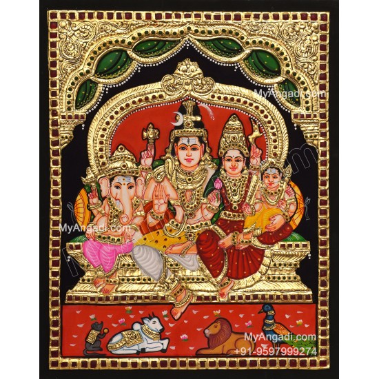 Siva Family Tanjore Painting
