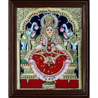 Lakshmi 22 Carat Gold Foil Tanjore Painting with AD stones