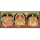 3 Panel Lakshmi Ganesha Saraswathi Tanjore Painting