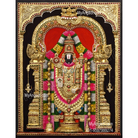 3d Venkateshwara Swamy Tanjore Painting