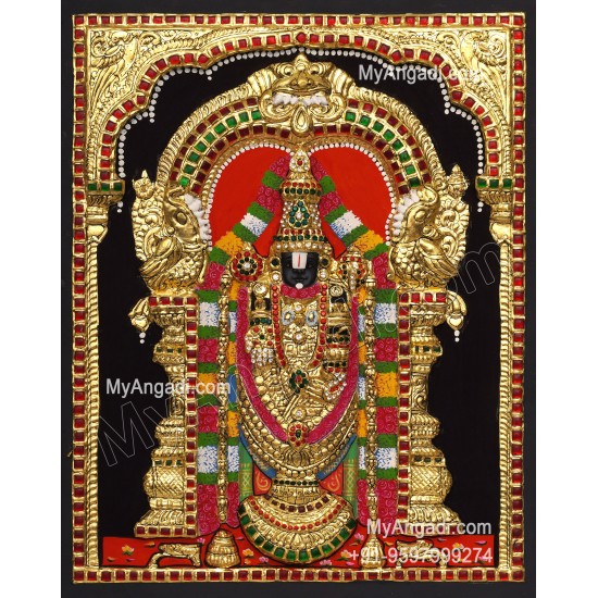 Venkateshwara Swamy 3d Tanjore Painting