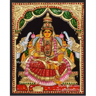 3D Gaja Lakshmi Tanjore Painting