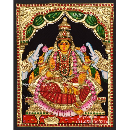 3D Gaja Lakshmi Tanjore Painting