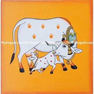 Cow with Calf Canvas Painting 