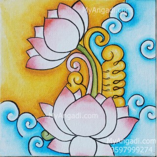 Flower with Vine Canvas Painting 