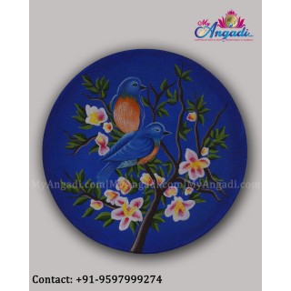 Round Bird Canvas Painting 