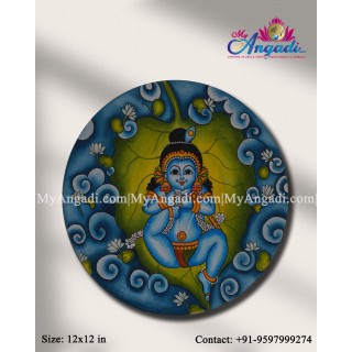 Baby Krishan Round Mural Painting