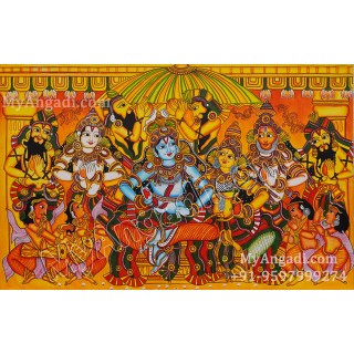 Radha Krishna Madhavam Kerala Mural Painting