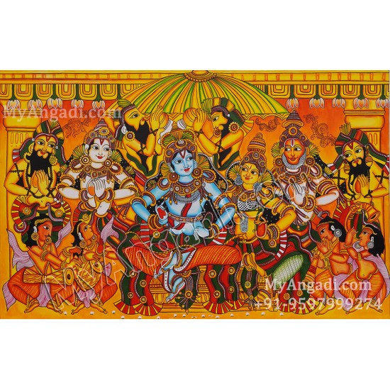 Radha Krishna Madhavam Kerala Mural Painting
