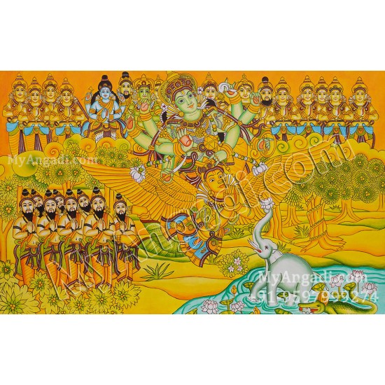 Gajendra Moksham Kerala Mural Painting Gajendra Moksham Kerala Mural Painting