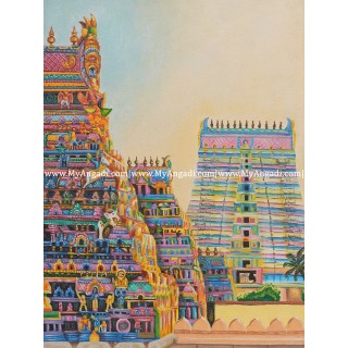 Srirangam Gopuram Canvas Painting