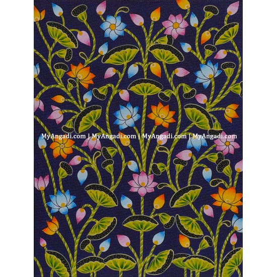 Lotus Pichwai Canvas Painting 