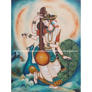 Saraswathi Canvas Painting