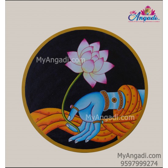 Krishna holding Lotus Canvas Painting Krishna holding Lotus Canvas Painting