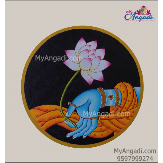 Krishna holding Lotus Canvas Painting 