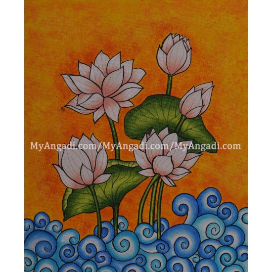 Flowers Orange Canvas Painting 