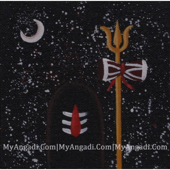 Lord Shiva Lingam Canvas Painting 