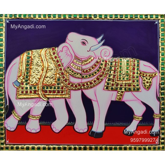 Bull and Elephant Optical Illusion in Airavatesvara Temple Tanjore Painting Bull and Elephant Optical Illusion in Airavatesvara Temple Tanjore Painting
