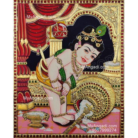Butter Krishna Tanjore Painting Butter Krishna Tanjore Painting