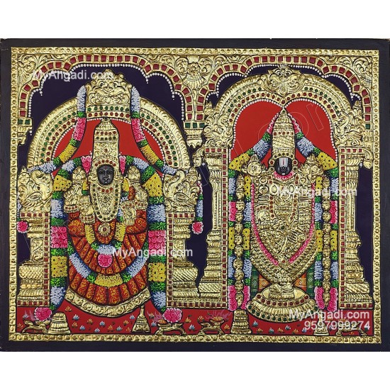 Balaji and Alamelu Amman Tanjore Paintings