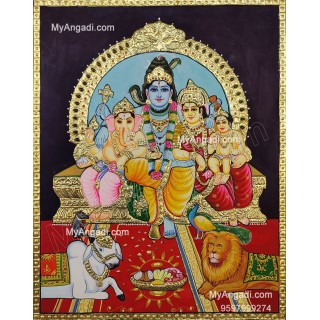 Siva Kudumbam Tanjore Painting