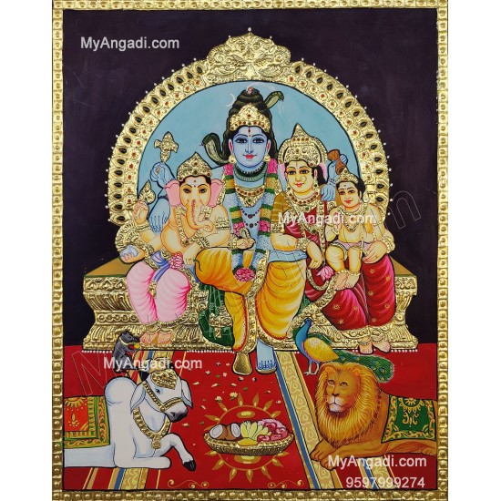 Siva Kudumbam Tanjore Painting