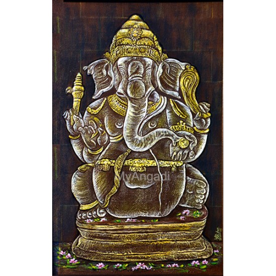 Ganesha Acrylic Mural Painting