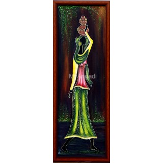 Water Pot Lady Acrylic Mural Painting