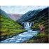 Water Fall Natural Scenary Oil Painting