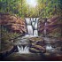 Water Fall Natural Scenary Oil Painting