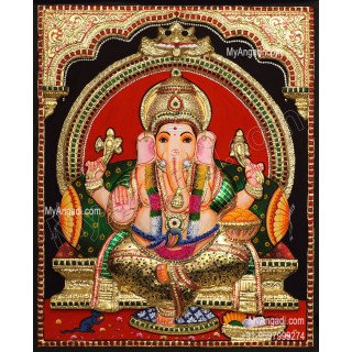 3D Ganesha Tanjore Painting