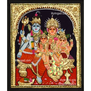 Shivan Family Tanjore Painting