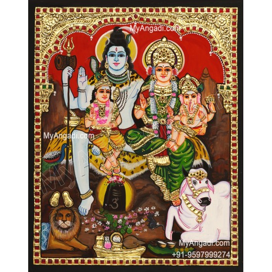 Shiva Family Tanjore Painting